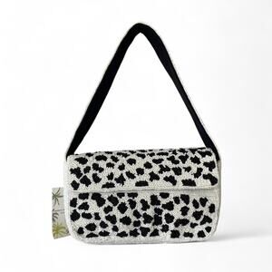 NWT American & Beyond Polka Dot Beaded Black and White Bag